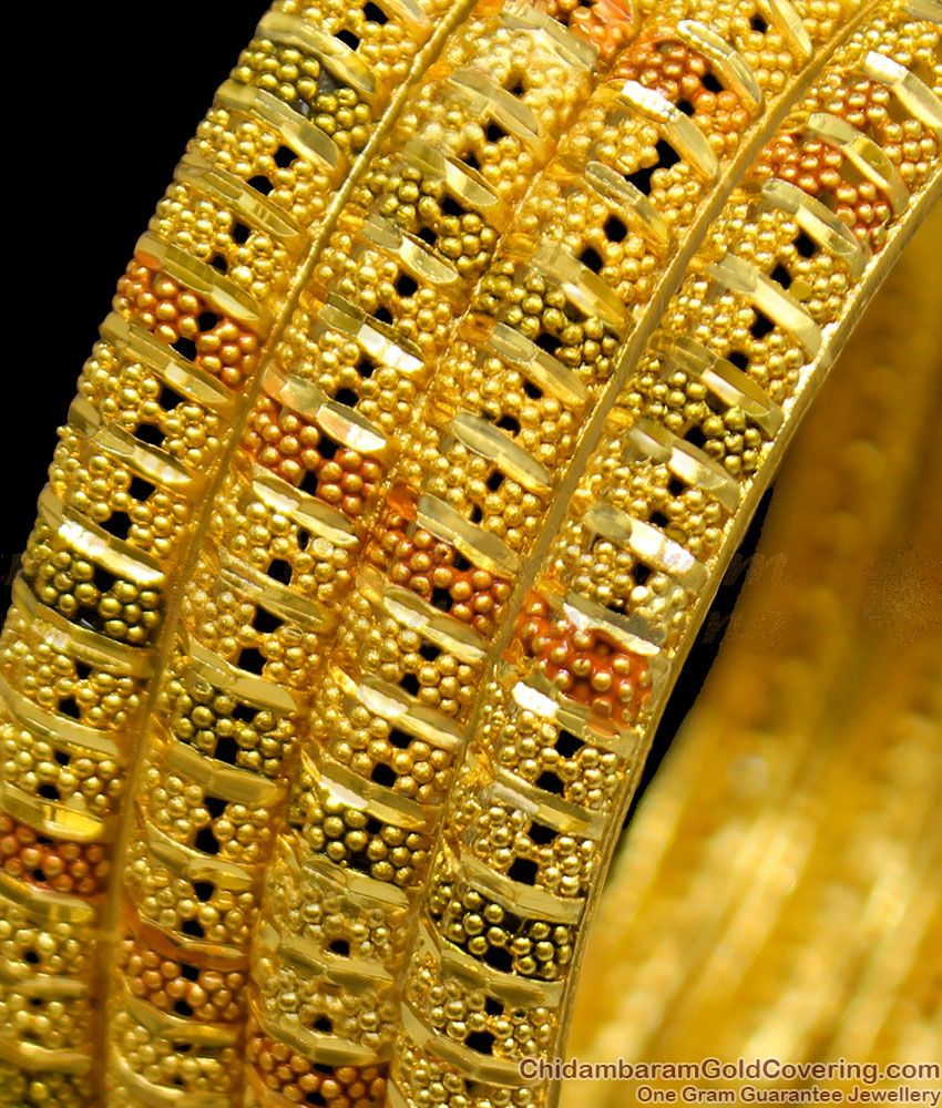 BR1154-2.10 Spiral Type Real Gold Forming Design Enamel Bridal Bangles Online