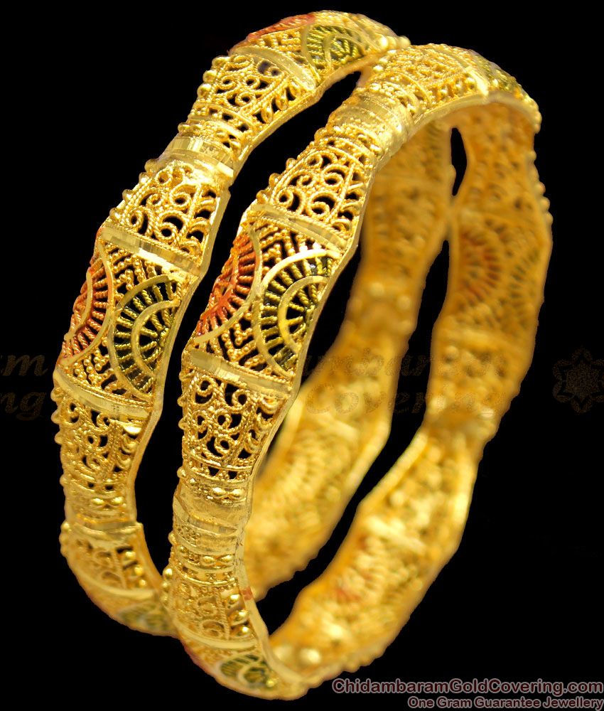 BR1159-2.6 Curvy Pattern Gold Inspired Forming Bangles Set Trendy Model