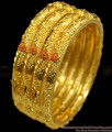 BR1161-2.4 Artistic Self Made Gold Forming Enamel Bridal Bangles Set Jewelry