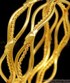 BR1168-2.4 Fancy Design Curvy Gold Plated Bangles Party Wear Jewelry