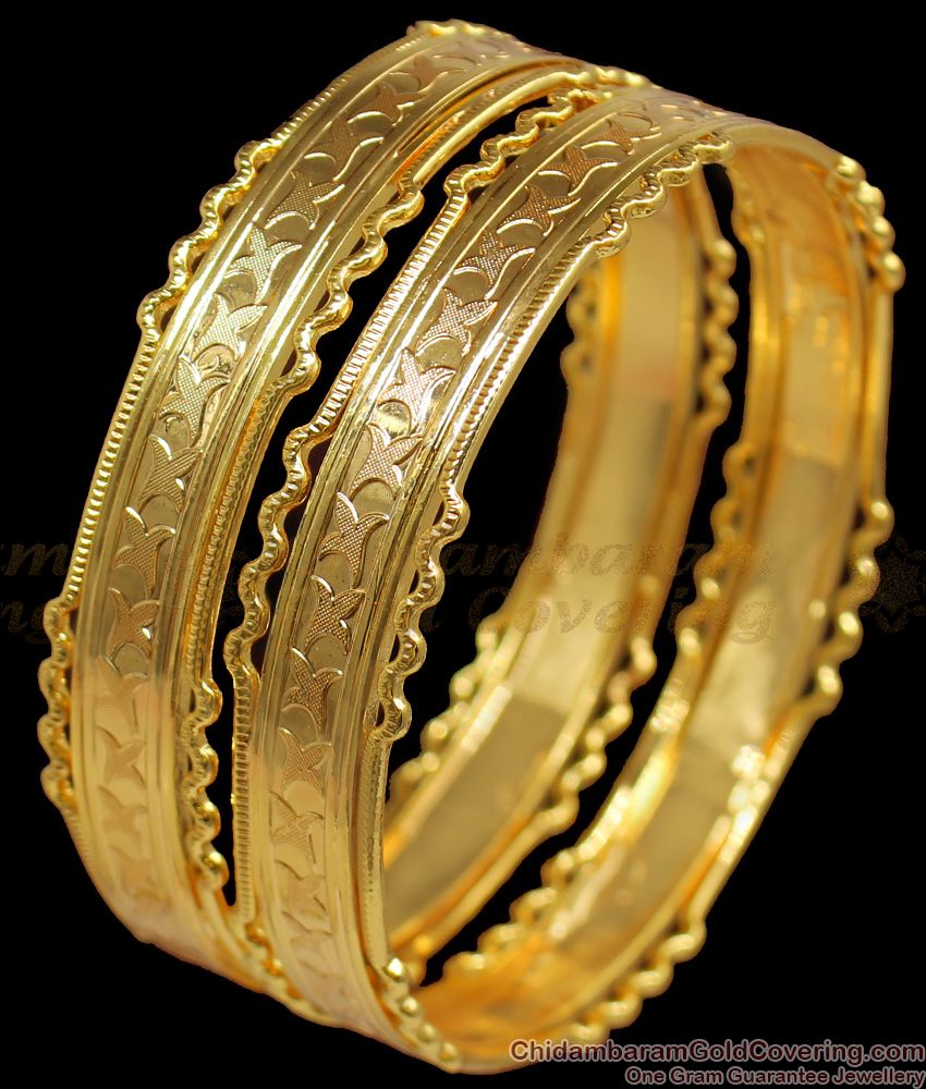 BR1170-2.8 Attractive Gold Tone Neli Edges Model Festive Design Bangles Collection Online