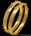 BR1173-2.4 Self Work Plain Bangles Design In Real Gold For Functions Online 