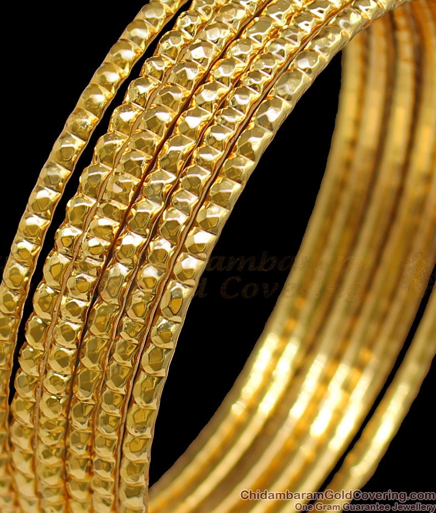 BR1174-2.4 Simple Set Of Six Gold Tone Traditional Bangles Design Daily Use BR1174-2.4 Simple Set Of Six Gold Tone Traditional Bangles Design Daily Use