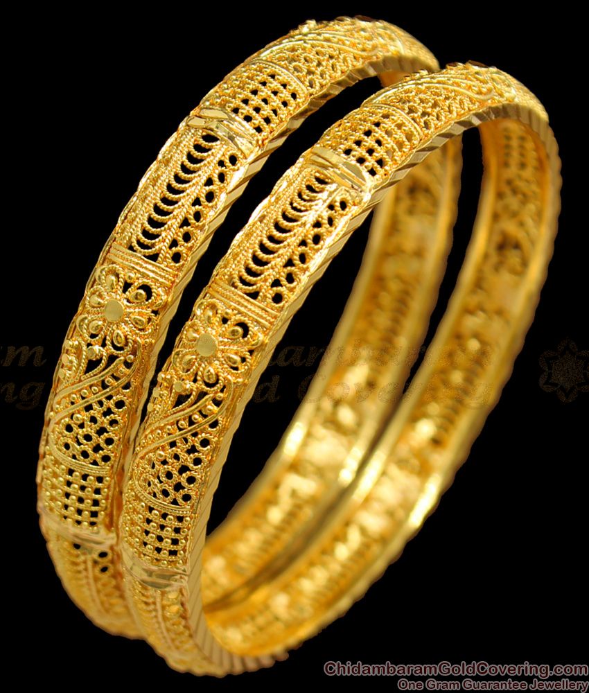 BR1184-2.8 Aspiring Handmade Design Gold Bridal Bangle Collections