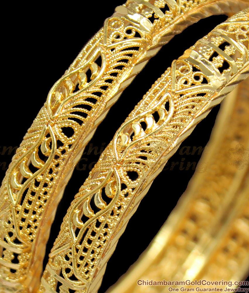 BR1189-2.10 Surreal Gold Inspired Bangles For Womens Daily Wear Jewelry