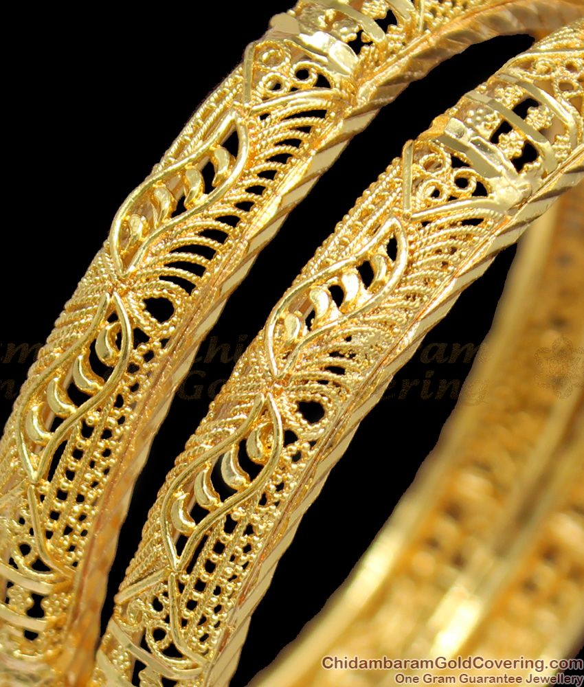 BR1189-2.4 Surreal Gold Inspired Bangles For Womens Daily Wear Jewelry