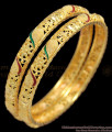 BR1191-2.6 Meenakari Pattern One Gram Gold Plated Bangles Jewelry Shop Online