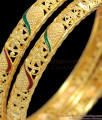 BR1191-2.8 Meenakari Pattern One Gram Gold Plated Bangles Jewelry Shop Online