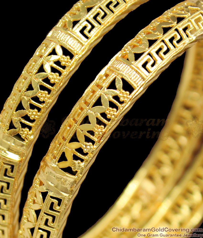 BR1194-2.8 Small Leaf Model Handcrafted Gold Aspiring Bangle Collections