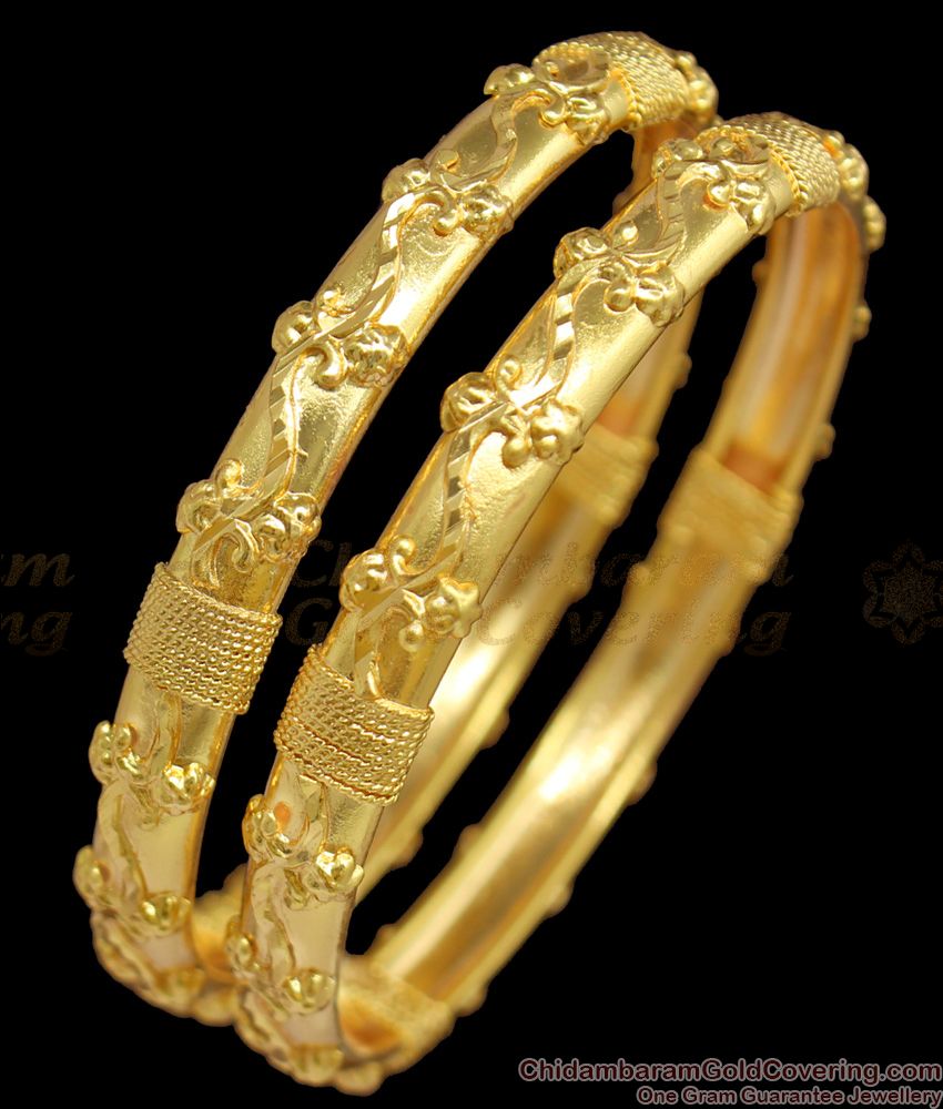 BR1201-2.10 Kodi Design Gold Plated Bangles For Ladies Party Wear