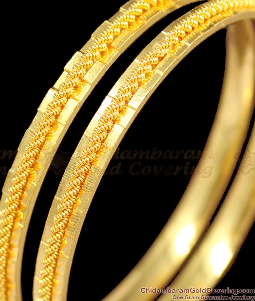 BR1209-2.8 Unique Gold Pattern Handmade Design Bangles Online Shopping