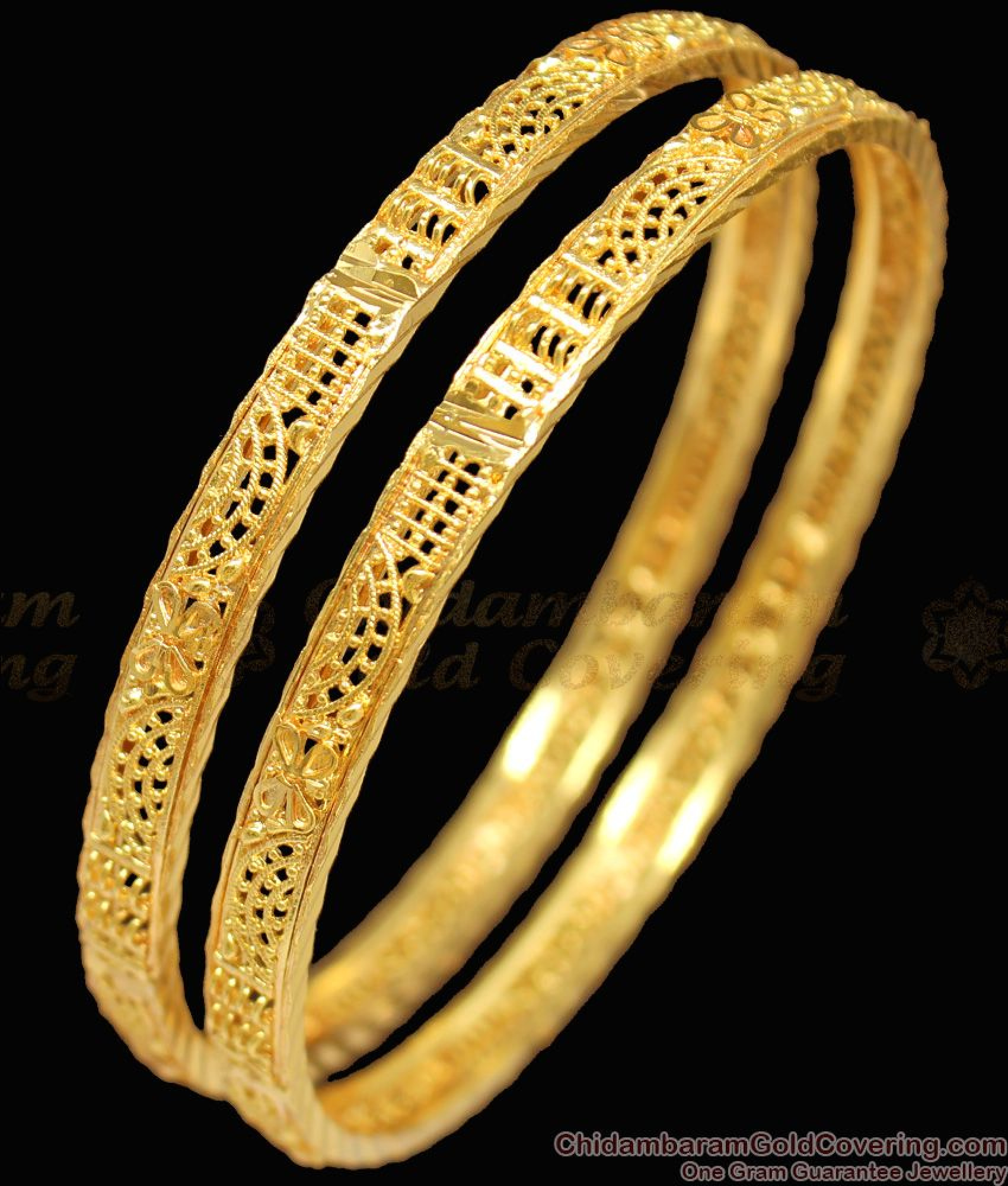 BR12102.8 Thin Kerala Design Gold Imitation Bangles Traditional Model