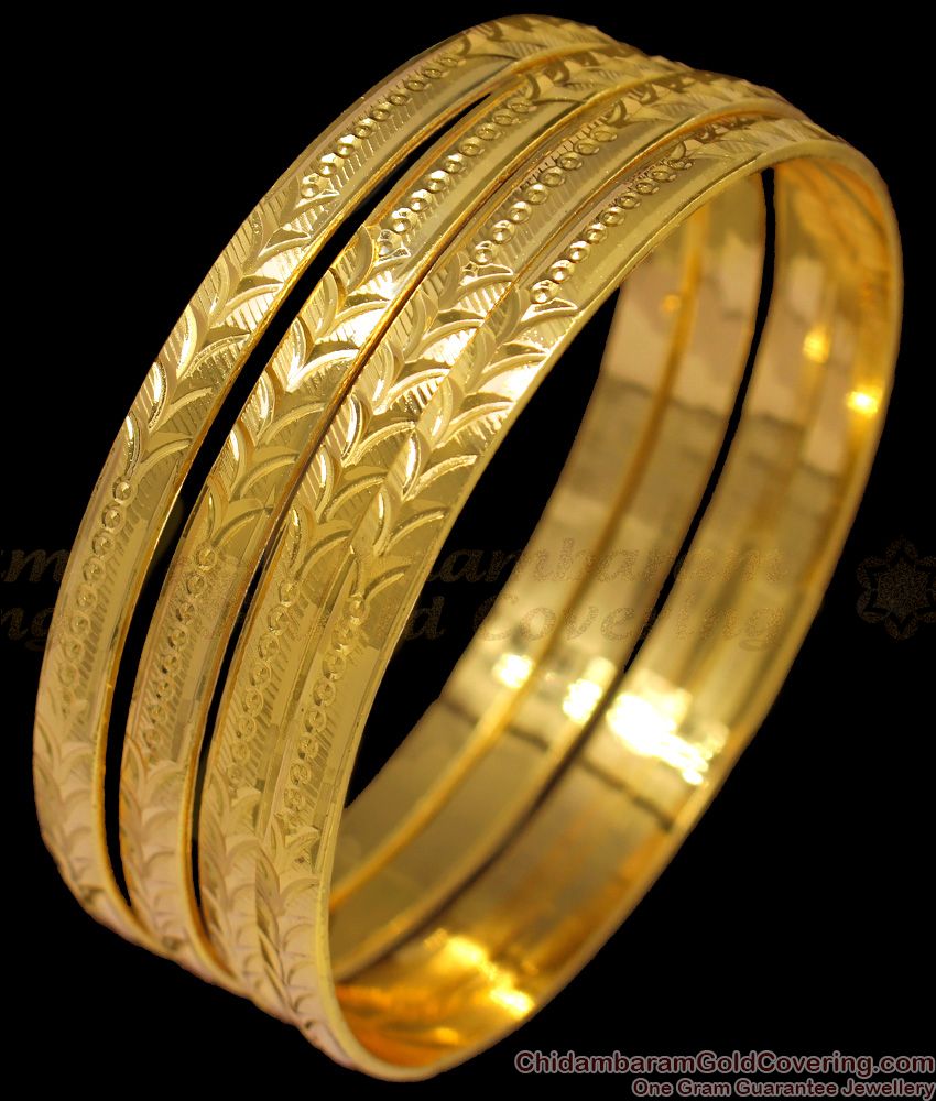 BR1222-2.10 Original One Gram Gold Plated Bangles With Trendy Design Online