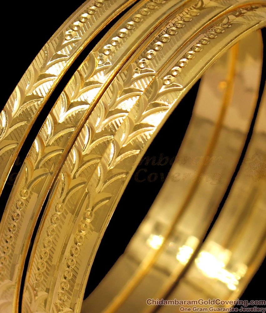 BR1222-2.10 Original One Gram Gold Plated Bangles With Trendy Design Online
