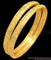 BR1228-2.4 Set of Two Handcrafted One Gram Gold Flower Design Kerala Bangles