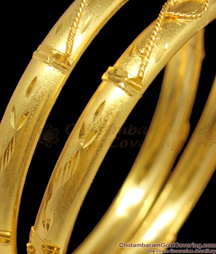 BR1233-2.4 Simple Plain Gold Forming Pattern Traditional Bangle Collections