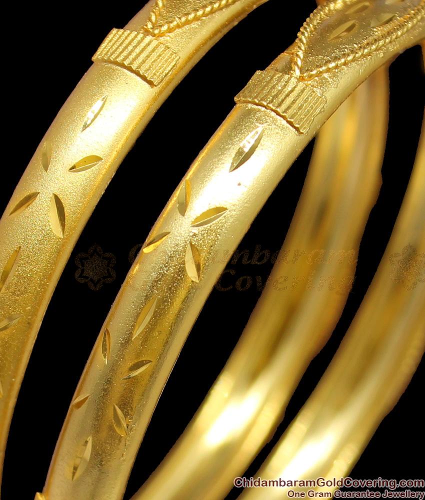 BR1234-2.4 Set of Two Real Gold Design Forming Traditional Bangle Collections