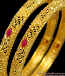 BR1235-2.8 Trendy Kundan Work Leaf Pattern Gold Forming Bangles For Ladies