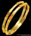 BR1239-2.10 Premium Forming Enamel Pattern Gold Plated Thin Bangle Collections