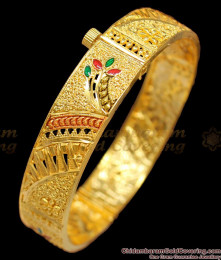 BR1245-2.8 Unique Single Kada Forming Screw Type Enamel Bangle Collections