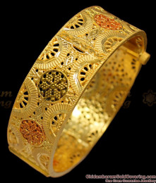 BR1247-2.6 Latest Screw Type Attractive Flower Model Gold Inspired Forming Enamel Bangle