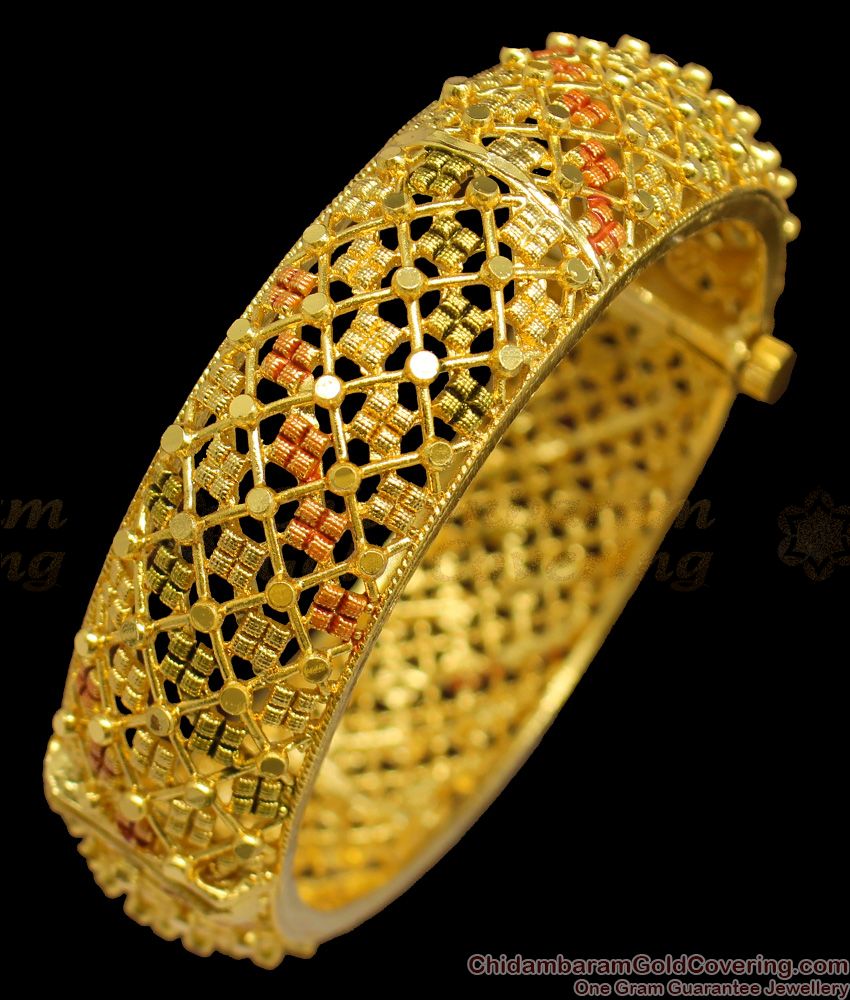 BR1253-2.8 Size Grand Gold Inspired Single Broad Kada Enamel Bangles Set Buy Online