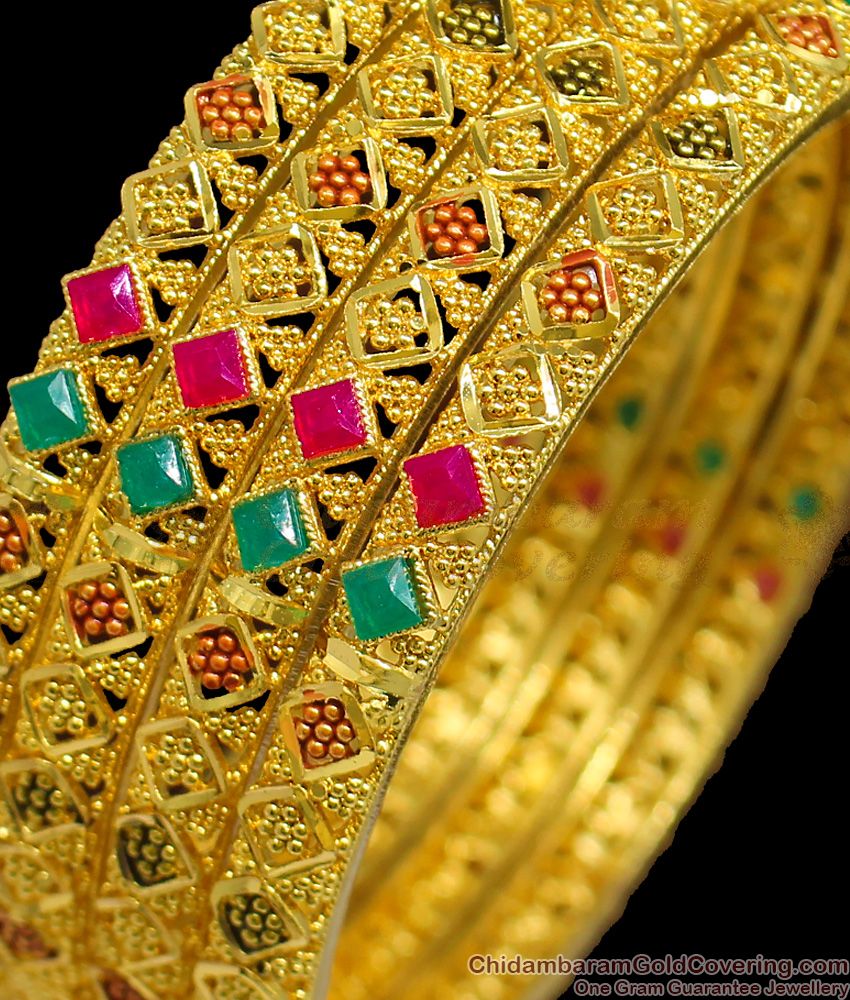 BR1254-2.4 Set Of Four Real Gold Forming Bangles Bridal Jewelry Collection Online