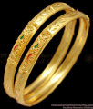 BR1263-2.6 Premium Forming Enamel Pattern Gold Plated Thin Bangle Collections