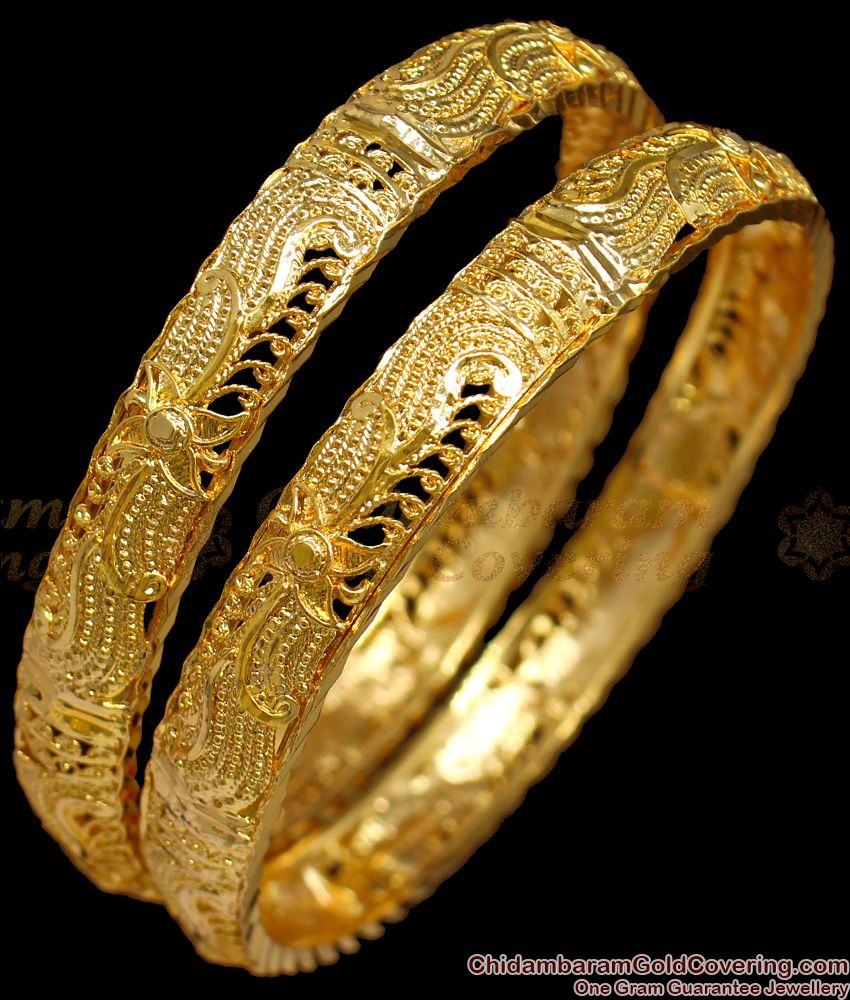 BR1273-2.10 Size  Real Gold Plain Design Traditional Daily Wear bangle Collections