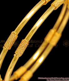 BR1282-2.8 Set of Two Thin Gold Plated Bangle Collections for Daily Use