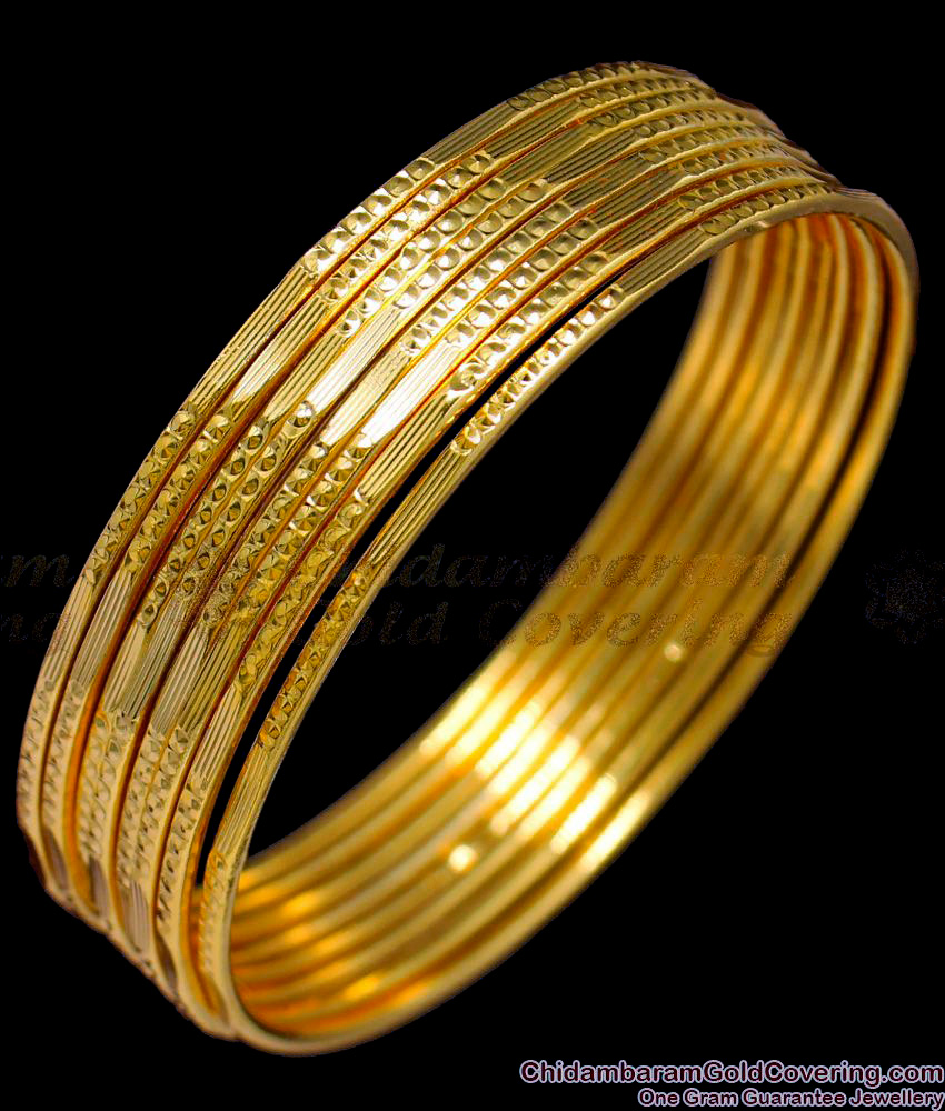 BR1283-2.10Size  Simple Design Set Of Eight Gold Plated Bangles Daily Wear Jewellery