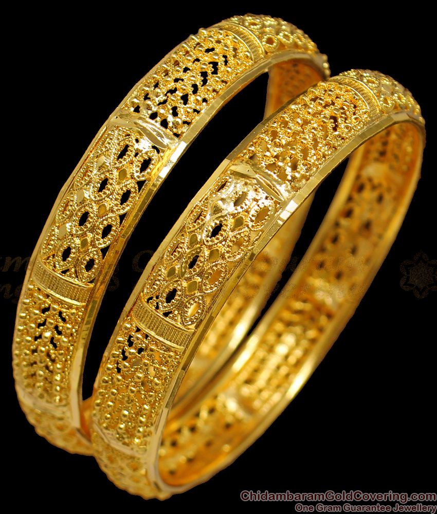 BR1285-2.8 Size Delightful One Gram Gold Daily Wear Kerala Bangles