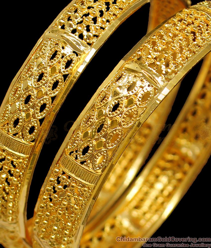 BR1285-2.4 Size Delightful One Gram Gold Daily Wear Kerala Bangles