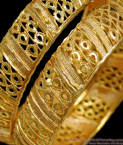 BR1288 2.10 Size Kerala One Gram Gold Kada Bangle Collections