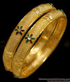 BR1291-2.10 Size One Gram Gold Plated Enamel Bangles Set Collections Online