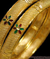 BR1291-2.4 Size One Gram Gold Plated Enamel Bangles Set Collections Online