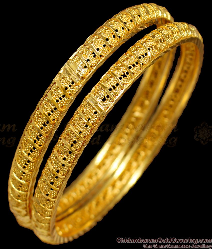 BR1292-2.6 One Gram Gold Guarantee Bangles For Daily Home Use
