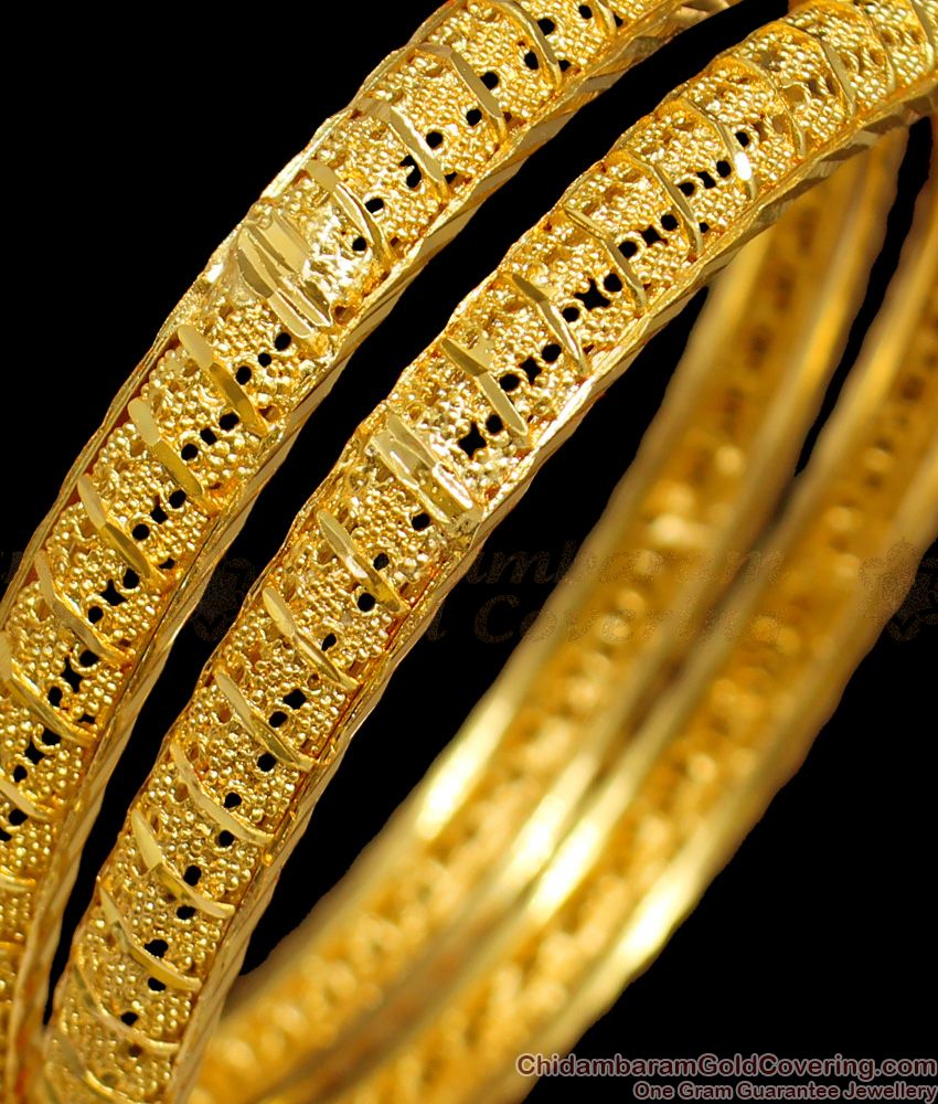 BR1292-2.8 One Gram Gold Guarantee Bangles For Daily Home Use