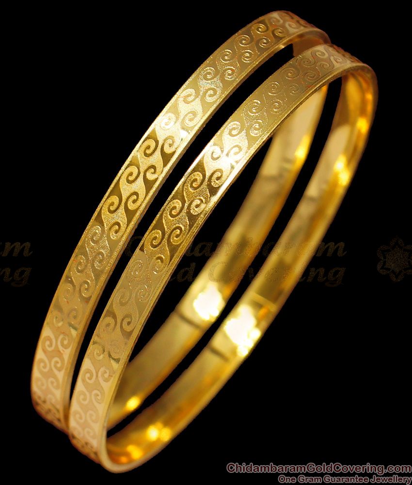 BR1293-2.4 Stunning One Gram Gold Bangle Designs For Ladies Online Store