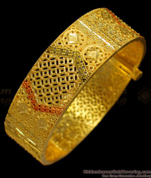 BR1300-2.8 Magnificent Hand work Screw Type Model Gold Forming Enamel Bangle