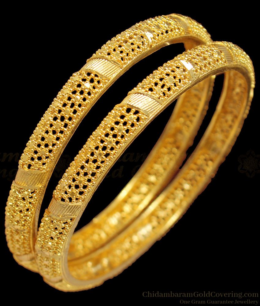 BR1306-2.8 Real Gold Net Pattern Handcrafted South Indian Design Bangles Latest Collections BR1306-2.8 Real Gold Net Pattern Handcrafted South Indian Design Bangles Latest Collections