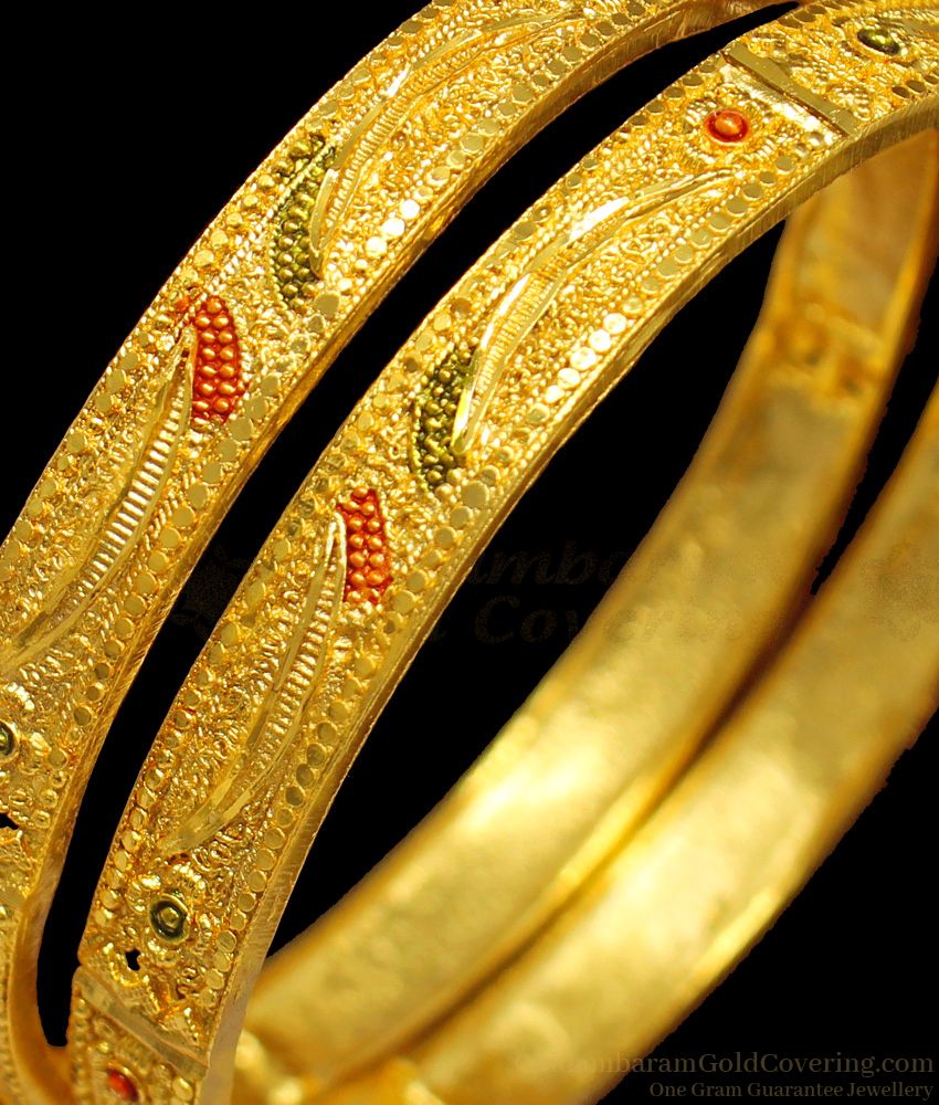 BR1307-2.6 Festival Special Collection Enamel Forming Gold Bangles For Ladies