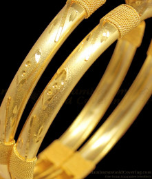 BR1309-2.4 Ethnic Design Gold Forming Set Of Two Bangles For Ladies Daily Use