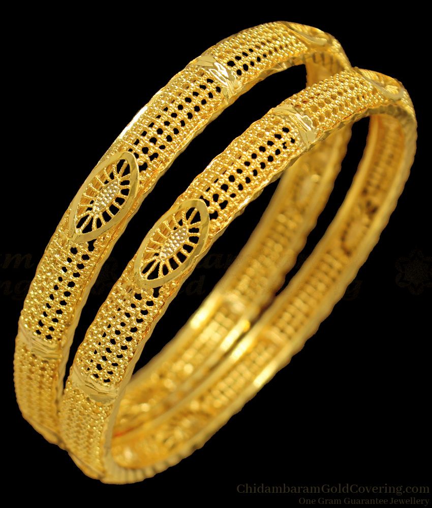 BR1320-2.8 South Indian Traditional Gold Pattern Trendy Design Bangles Festive Model 