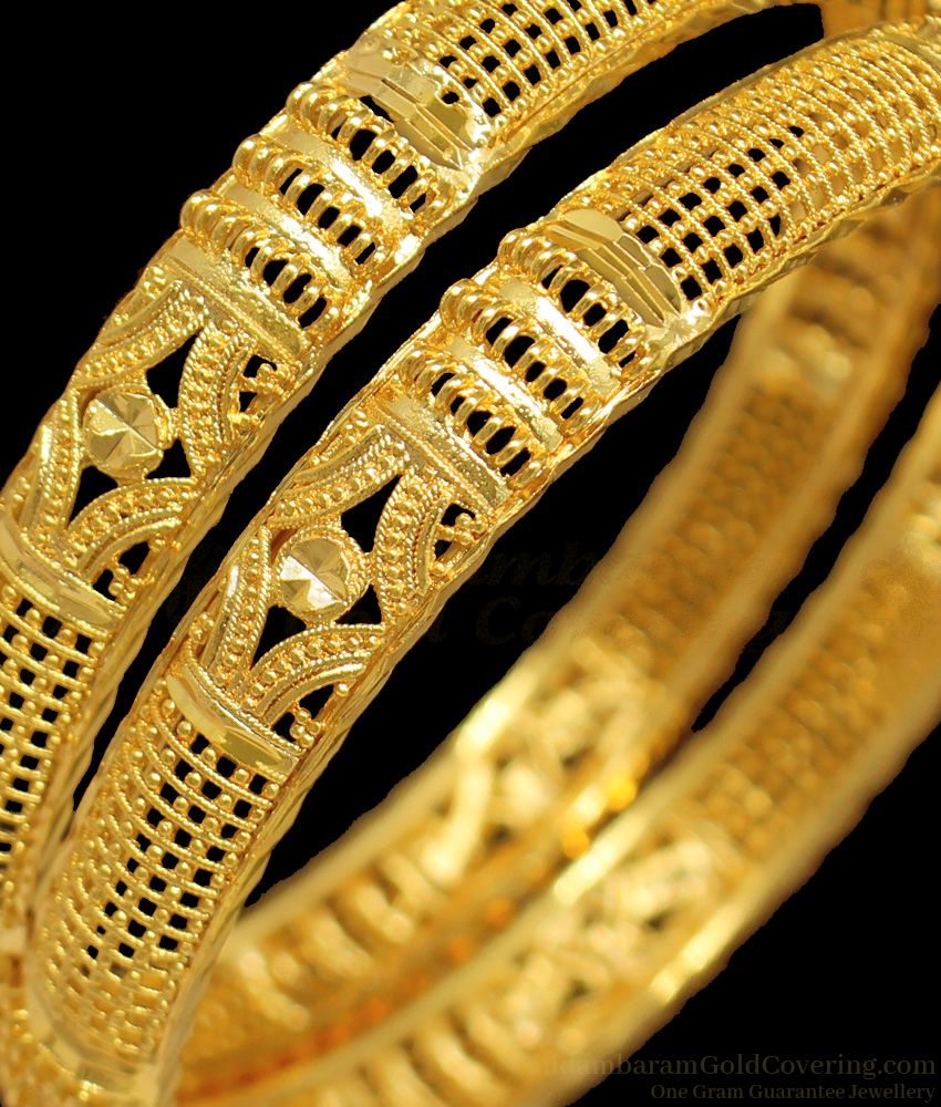 BR1322-2.4 Mehndi Fashion Festive Design Gold Plated Bangles Jewelry For Ladies