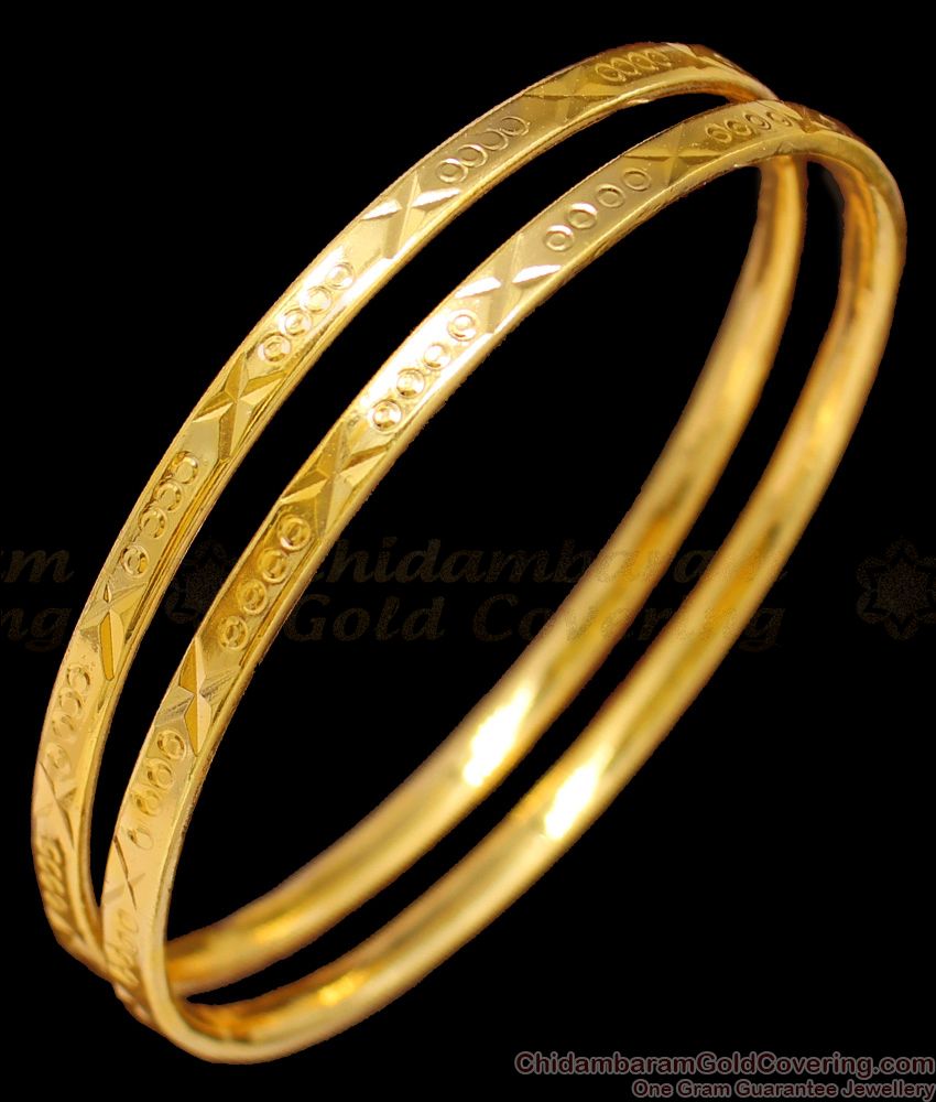 BR1324-2.4 Aspiring Original Impon Gold Trendy Bangles Light Weight Model For Ladies