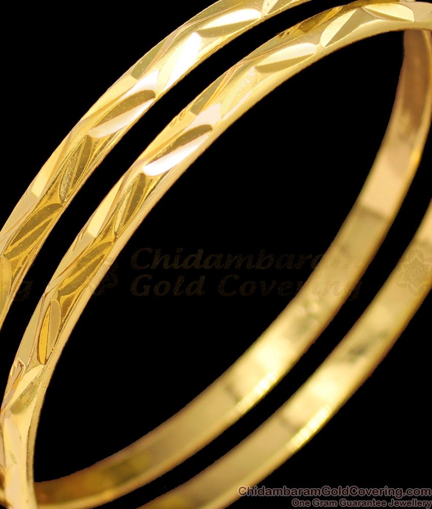 BR1325-2.8 Fancy Design Original Impon Gold Pattern Bangles For Daily Wear