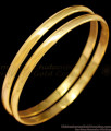 BR1328-2.8 Pure Impon Plain Gold Set Of Two Bangles Collection For Daily Use 