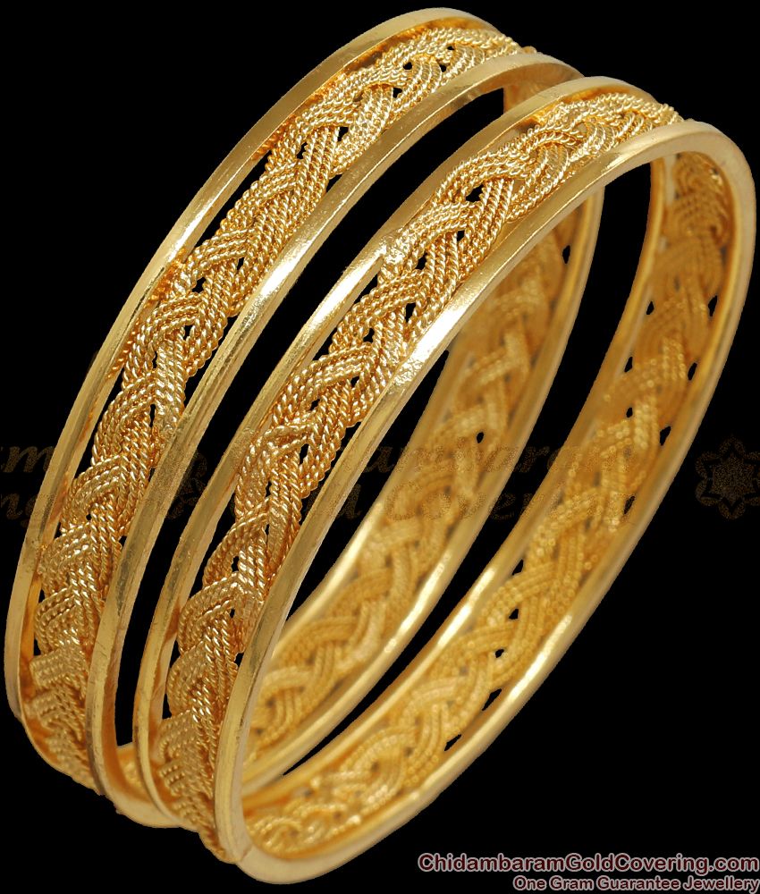 BR133-2.6 Size Cross Hatched Daily Wear 2 Pcs Imitation Guarantee Bangles BR133-2.6 Size Cross Hatched Daily Wear 2 Pcs Imitation Guarantee Bangles