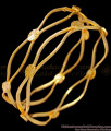 BR1333-2.6 Curvy Zig Zag Party Wear Design Gold Plated Bangles Collection Online